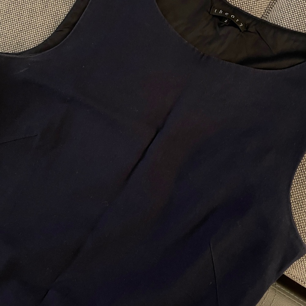 Theory | Cotton Navy Sheath Dress - Picture 12 of 12